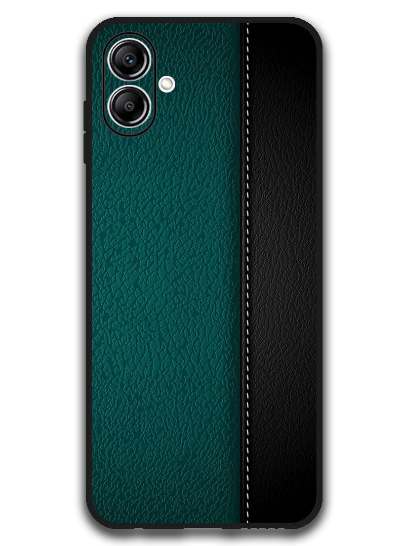 Theodor Case Compatible with Samsung Galaxy A07 6.7 Inch Protection Shockproof Bumper Cover Green Black Leather Pattern - Image 1